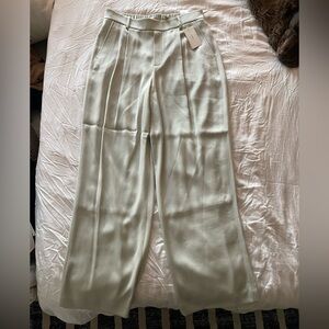 Vince Pale Green SatinWide-Leg Pants